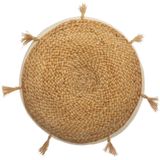 Atmosphera Vloerkussen Rituals - beige - jute/katoen - 38 x 8 cm - Extra dik rond grond zitkussen/matraskussen