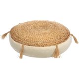 Atmosphera Vloerkussen Rituals - beige - jute/katoen - 38 x 8 cm - Extra dik rond grond zitkussen/matraskussen