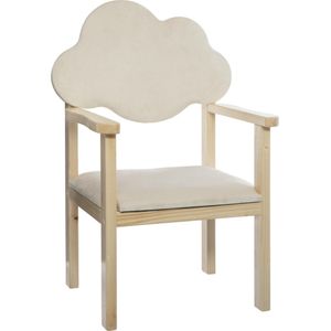 Atmosphera Kids Kinderstoel wolk - Kinderstoeltje hout met armleuningen - Ecru - Stoeltje voor speeltafel of kinderkamer