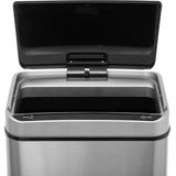 5five Simply Smart Afvalbak, automatisch, 40 liter, roestvrij staal, zilver