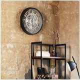 Wanduhr meca im Loft-Stil, ø 51 cm, grau