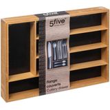 5Five - Houten Bestekbak - Bamboe - 5 Sorteervakken - Waterbestendig