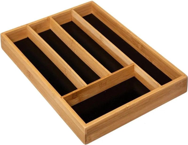 5Five - Houten Bestekbak - Bamboe - 5 Sorteervakken - Waterbestendig