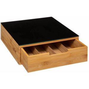 Luxe Capsulehouder voor koffiecups - Bamboe - Koffieapparaat stand met lade voor koffiecups - Stijlvolle koffiecupshouder