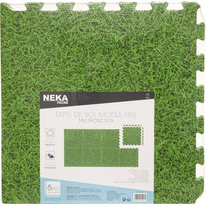 Zwembadtegels - Grasprint 50x50 CM 8 Stuks Groen - Grondzeil Zwembad – Zwembad Ondergrond - 2M2