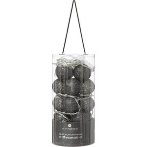 Atmosphera Lichtslinger - 20 verlichte balletjes/bollen 6 cm - zwart - 435 cm - stekker