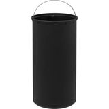 5Five prullenbak/pedaalemmer Bamboe - zwart - metaal - 30 liter - 38 x 29 x 60 cm - keuken