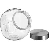 Snoeppot/voorraadpot 1,5L glas met RVS deksel - 1500 ml - Voorraadpotten met luchtdichte sluiting