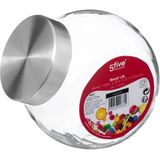Snoeppot/voorraadpot 1,5L glas met RVS deksel - 1500 ml - Voorraadpotten met luchtdichte sluiting