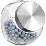 Snoeppot/voorraadpot 1,5L glas met RVS deksel - 1500 ml - Voorraadpotten met luchtdichte sluiting