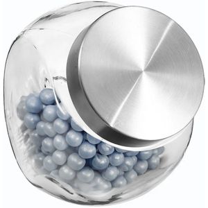 Snoeppot/voorraadpot 1,5L glas met RVS deksel - 1500 ml - Voorraadpotten met luchtdichte sluiting