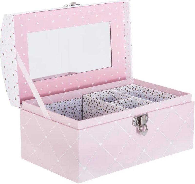 Atmosphera - Sieradenkistje - Roze - Karton - 20 x 10 x 12 cm