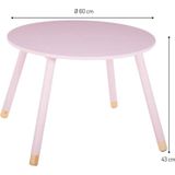 Sphera Kindertafel Rond - Roze - 60x60x43 cm