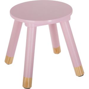 Atmosphera kinderkrukje roze voor aan een kleine kindertafel - kinderstoel - krukje - houten stoel voor kinderen