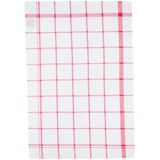 5Five - Theedoek Traditioneel - Theedoek - Rood/Wit - Set van 2x Stuks - Katoen