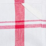 5Five - Theedoek Traditioneel - Theedoek - Rood/Wit - Set van 2x Stuks - Katoen