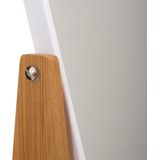 Dubbele make-up spiegel/scheerspiegel op voet 16 x 6 x 22 cm wit - Badkamer scheerspiegels op standaard