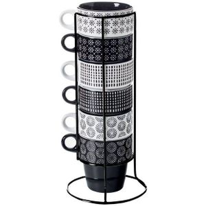 Secret de Gourmet - Artista Koffiemokken Set van 6 - Grijs - Keramiek - 260ml