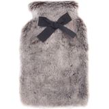 Superzachte Fluffy Pluche Warmwaterkruik met Hoes Grijs 280 ml