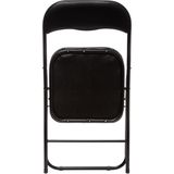 5Five Klapstoel met pvc zitting - zwart - 44 x 48 x 79 cm - metaal - Bijzet stoelen - Inklapbaar
