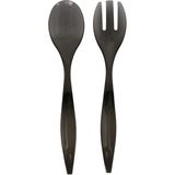 5Five Sla bestek/couvert - 2 delig - grijs - kunststof - 29 cm - saladebestek/slacouvert - opscheplepels fruit/groente