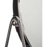 Dubbele make-up spiegel/scheerspiegel op voet 19 x 8 x 21 cm zilver - Badkamer scheerspiegels op standaard