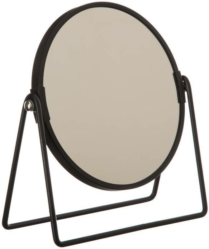 Dubbele make-up spiegel/scheerspiegel op voet 19 x 8 x 21 cm zwart - Badkamer scheerspiegels op standaard