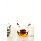 Secret de Gourmet Azijn/Olie flessen tafelset - glas - bolvorm - olijfolieflessen