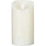 Atmosphera Led stompkaars - 1x stuks - Warm licht - Wit - 10 x 20 cm