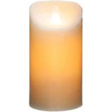 Atmosphera Led stompkaars - 1x stuks - Warm licht - Wit - 10 x 20 cm