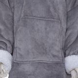 Hoodie Plaid – Grijs – Fleece hoodie deken met mouwen – Oversized knuffeltrui voor heren en dames