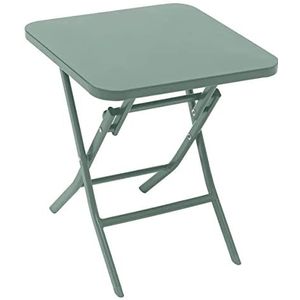 Bijzettafel/tuin tafel Oase - metaal - groen - 40 x 40 x 45 cm - voor buiten - inklapbaar