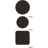 5Five meubel/vloerbeschermers - 120-delig - bruin - zelfklevend - meubelviltjes