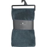 Grote Fleece deken/fleeceplaid blauwgrijs 180 x 230 cm polyester