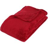 Atmosphera - Fleece Deken - Rood - 130 x 180 cm - 100% Fleece Microvezel Polyester