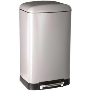 5Five Prullenbak/pedaalemmer - taupe - metaal - 30 liter - 34 x 32 x 61 cm - keuken