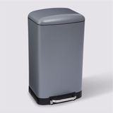 5Five Prullenbak/pedaalemmer - grijs - metaal - 30 liter - 34 x 32 x 61 cm - keuken