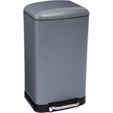 5Five Prullenbak/pedaalemmer - grijs - metaal - 30 liter - 34 x 32 x 61 cm - keuken
