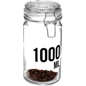 Inmaakpot/voorraadpot 1L glas met beugelsluiting - 1000 ml - Voorraadpotten met luchtdichte sluiting