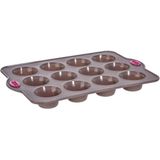 5Five Muffins en cupcakes bakken bakvorm/bakblik - 33 x 24 cm - voor 12x stuks - Siliconen