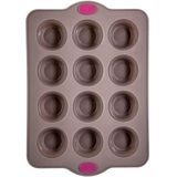 5Five Muffins en cupcakes bakken bakvorm/bakblik - 33 x 24 cm - voor 12x stuks - Siliconen