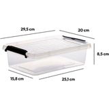 5Five - Clip Box - Opbergkist - Transparant - 3 Liter