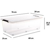 Opbergbox - Transparant - Kunststof - 50 Liter