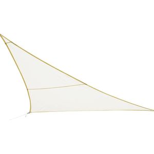 Polyester schaduwdoek/zonnescherm Curacao driehoek wit 5 x 5 x 5 meter