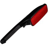 Kledingborstel/pluizenborstel zwart/rood 25 cm met roterende kop - Kleding borstel