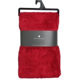 Grote Fleece deken/fleeceplaid rood 180 x 230 cm polyester
