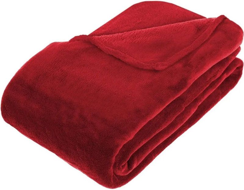 Grote Fleece deken/fleeceplaid rood 180 x 230 cm polyester