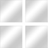 5Five Plak spiegels tegels - 4x stuks - glas - zelfklevend - 20 x 20 cm - vierkantjes - muur/deur/wand