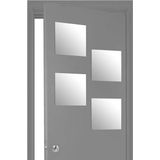 5Five Plak spiegels tegels 4x stuks glas zelfklevend vierkantjes muur/deur/wand