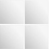 5Five Plak spiegels tegels 4x stuks glas zelfklevend vierkantjes muur/deur/wand